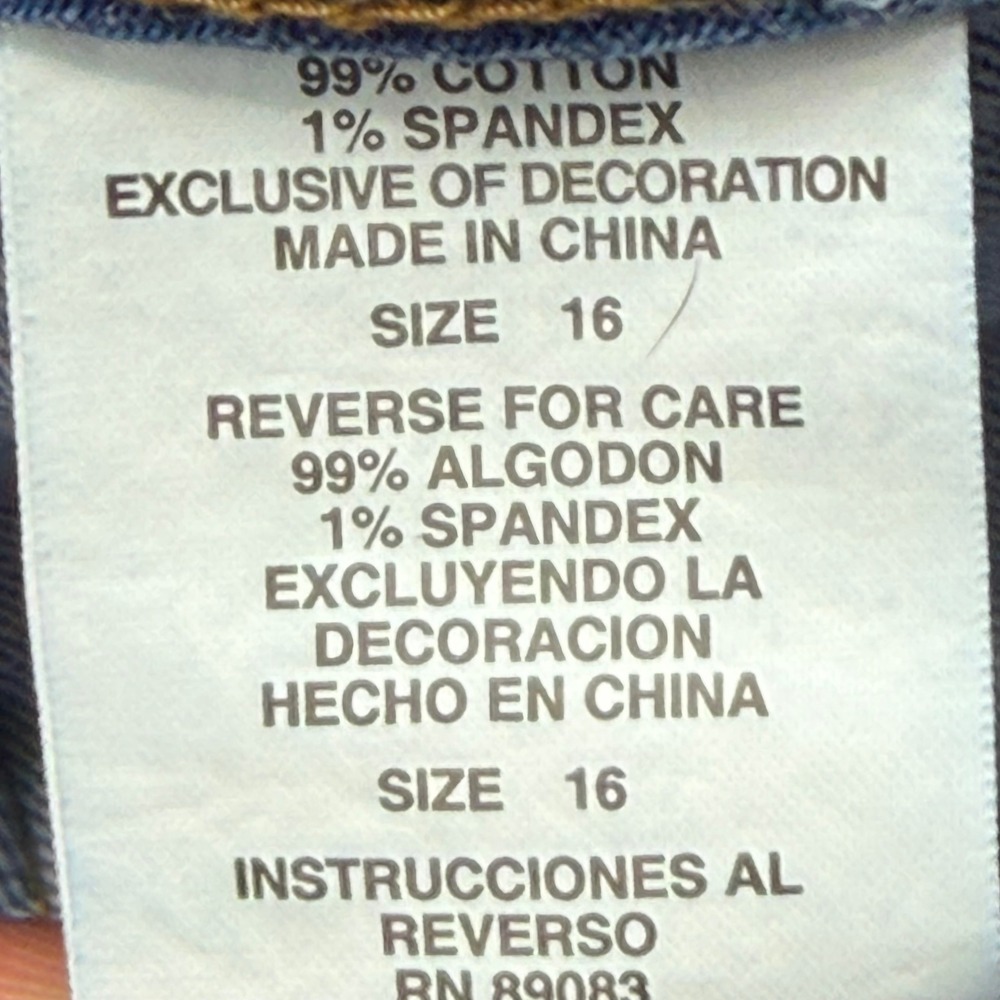 L.E.I. SLYH43520A Womens 16 Blue Denim Skort Sophia Hip Hugger Embroidered Y2K - Picture 4 of 11